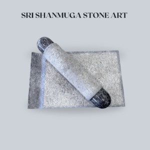 Traditional Ammi Kal (Handmade Stone Grinding Slab with Roller)