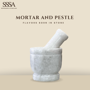 Marble Stone Mortar & Pestle – White