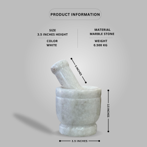 Marble Stone Mortar & Pestle – White