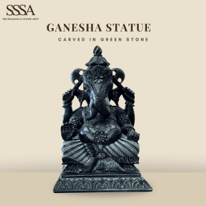 Black Green Stone Ganesha Statue