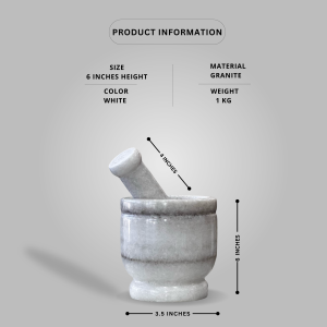Marble Mortar & Pestle white big