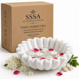 White Marble Urli Bowl for Home Decor