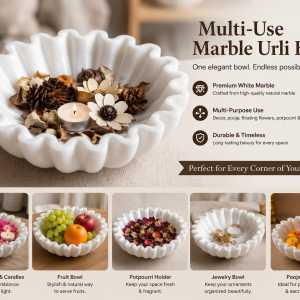 White Marble Urli Bowl for Home Decor