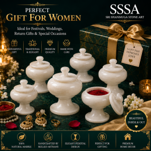 Pedestal Sindoor Box with Lid