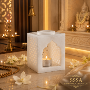 White Marble Candle Lantern