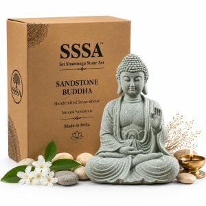 Sandstone Resting Buddha Statue for Home Decor