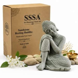 Sandstone Resting Buddha Statue for Home Decor