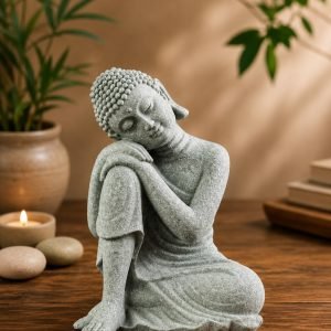 Sandstone Resting Buddha Statue for Home Decor