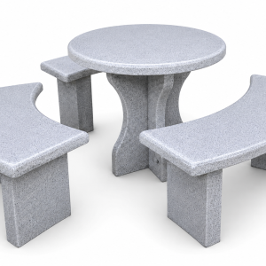 Stone Curved Bench full set