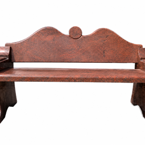 Red Granite Bench with Backrest