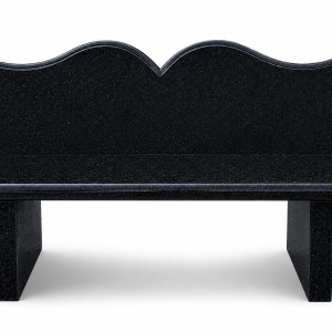 STONE BENCH WITH BACKREST BLACK