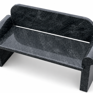STONE BENCH WITH ARM REST BLUE