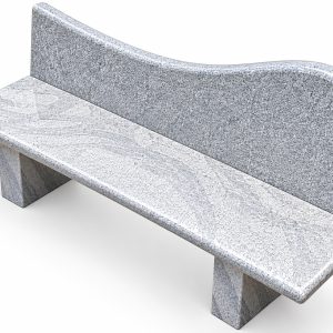 STONE BENCH WITH ARMREST WHITE CURVE