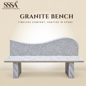 STONE BENCH WITH ARMREST WHITE CURVE