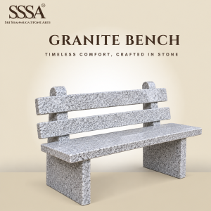 White Granite Bench with Backrest