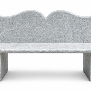 STONE BENCH WITH ARMREST WHITE